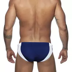 Calção de banho seca rápida masculina, maiô sexy, cuecas estampadas, calção triangular com copo, moda banho de cintura baixa, moda