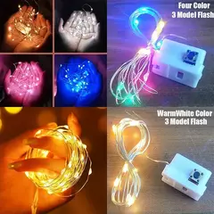 AmmToo-Impermeável Mini Fairy Lights, Cobre com Modos de 3 Velocidades, Decorações de Natal, Uso ao ar livre, Alimentado por Bateria, 10 Pack na internet