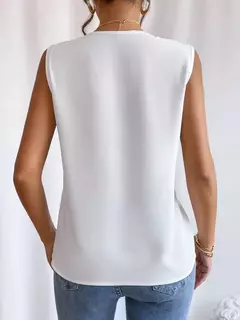 Imagem do Blusas soltas, sem mangas, camisas grandes, tops femininos elegantes, monocromáticas, casuais, moda jovem, verão