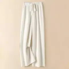 Calça feminina de malha elástica de cintura alta, até o tornozelo, grossa, quente, chique, casual, básica, macia, reta, moda coreana - comprar online