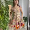 2024 novas roupas femininas europeu americano cross-border amazon estação independente bordado flor envoltório vestido sexy