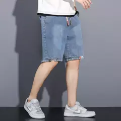 Y2k homens solto baggy denim calças de brim curto moda streetwear hip hop longo capri carga shorts bolso masculino pantalones cortos - Wolf Magazine