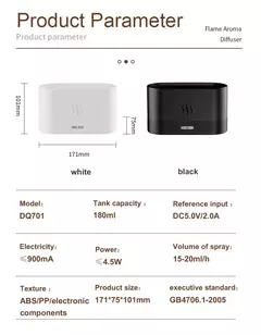 Simulação Flame LED Night Light, Lâmpada Atmosfera USB, Umidificador, Difusor de Aroma, Tanque De Água, Decoração De Quarto E Escritório, 180ml na internet