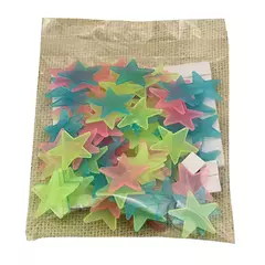 Imagem do 100Pcs Luminous 3D Estrelas Glow In The Dark Adesivos de parede para crianças Quartos de bebê Quarto Teto Home Decor Fluorescente Star Adesivos