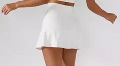 Conjunto de saia de ioga para mulheres, treino de ginástica, sutiã de ombro feminino de cintura alta, sutiã de tênis feminino na internet