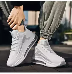 Imagem do Tênis de corrida respirável masculino, tênis casual com fundo macio, almofada de ar, moderno, novo, primavera e outono