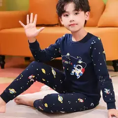 Pijama infantil de manga comprida, pijama de algodão, roupa de bebê menina, pijama infantil, criança, menina, criança, 3-14 anos, inverno