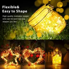USB Bateria Operado LED String Light, Fio De Cobre, Guirlanda, Fada Iluminação Cordas, Natal, Festa De Casamento, Decoração Lâmpadas, 100-2m - Wolf Magazine