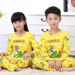 Pijama de manga comprida infantil, ar condicionado fino, móveis para bebé, meninos e meninas, novo, verão na internet