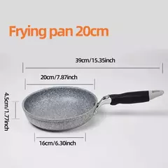 Frigideira Antiaderente de Pedra Durável, Frigideira de Caldeirão, Panelas de Fogão de Indução, Ovo Panqueca, Fogão a Gás, Home Wok, 28 cm, 26 cm, 24 cm, 20cm - Wolf Magazine