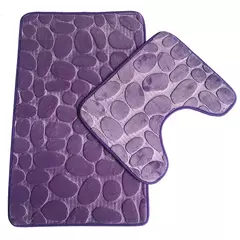 Jogo antiderrapante da esteira do banho do banheiro, Tapete De Cobblestone, Tapetes de chuveiro absorventes, Tampa do vaso sanitário, 2Pcs Set, 3 Pcs - Wolf Magazine