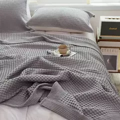 Colcha de Algodão Xadrez Waffle, Cobertor Macio, Sofá Cobertor, Respirável Japão Ar Condicionado, Verão Quilt Cobertores para Camas - Wolf Magazine