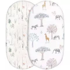 Gllquen-Lençol de Berço para Meninos e Meninas, Lençóis de Colchão Berço, Respirável, Elástico, Berço de Viagem, Pacote 2 - Wolf Magazine