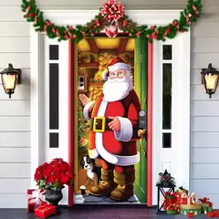 Pesadelo Antes Do Natal Decorações Ao Ar Livre Adereços, Tampa Da Porta, Santa, Xmas Elfos Contexto, Banner Party, Casa Porta Pendurar - comprar online