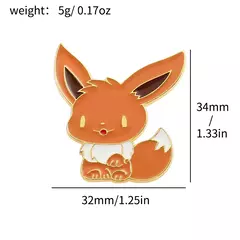 Imagem do Anime pokemons esmalte pino figura dos desenhos animados espeon flareon eevee metal crachá broche mochila roupas lapela pino jóias acessórios