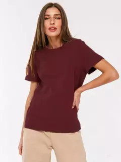Bornladies-Camiseta solta de manga curta feminina, tops sólidos básicos, camisas de assentamento elegantes, 100% algodão, 230g/?, verão - loja online