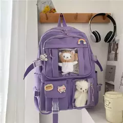 Impermeável Multifuncional Nylon Mochila, Grande Capacidade Saco De Escola, Teenage Book Bag, Travel Bag, Adolescente - comprar online
