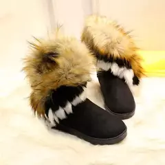 Bota de camurça plataforma feminina, bota casual, botas de neve de algodão luxuoso, nova moda, tendência, inverno - Wolf Magazine