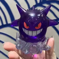 Anime pokemon gengar snorlax figura de ação q versão modelo kawaii boneca ornamento coleção dos desenhos animados crianças brinquedos aniversário presente na internet