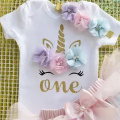 Vestido Tutu Unicórnio das meninas do bebê, 1st Birthday Party Clothes Sets, Meninas recém-nascidas Imprimir Romper, Saias de tule, Headband Outfit, 12M - Wolf Magazine