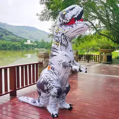 Adulto crianças trajes de dinossauro inflável terno vestido anime festa cosplay carnaval purim traje de halloween para homem mulher