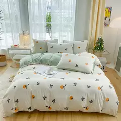 Conjunto de 3 peças com estampa floral de planta em forma de coração, capa de edredom e um par de fronhas (sem acolchoamento), adequado para quarto - comprar online
