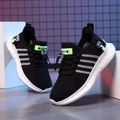 Imagem do Moda calçados esportivos para crianças, tênis de malha respirável para meninos e meninas, sapatos leves ao ar livre