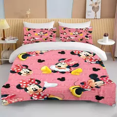 Minnie Mickey Mouse cama conjunto para meninas, capa de edredão, gêmeo, rainha, rei, desenhos animados, capa macia, 2 fronhas, 3 pcs - comprar online
