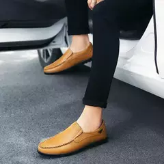 Couro de vaca natural masculino mocassins de couro genuíno italiano, sapatos de vestido masculino, calçado formal, casual, marca, venda - comprar online