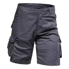 Calções de algodão de bolso múltiplo masculino, macacão de cor sólida de alta qualidade, casual ao ar livre, calças curtas esportivas, novo verão na internet