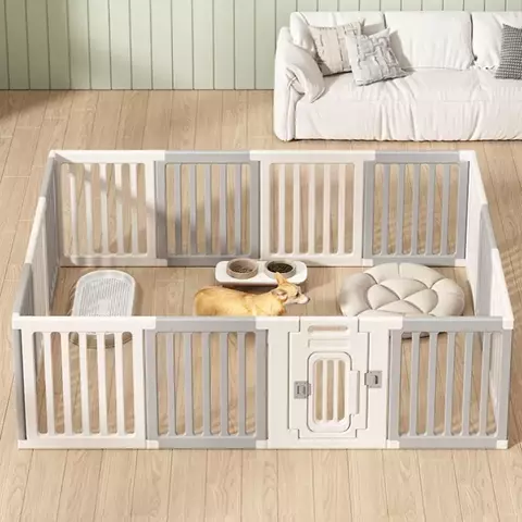 Cerca dobrável para casa de cachorro, guarda-corpo para animais de estimação, combinação de gaiola para cães pequenos e médios, suprimentos para cerca de isolamento interno
