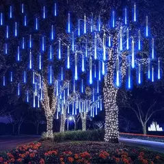 Impermeável LED Meteor Shower Rain Lights, Falling Raindrop, Fairy String Light para o Natal, Holiday Party, Patio Decor, 50cm, 30cm