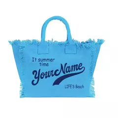 Bolsa de lona elegante e personalizável para mulheres, praia de verão, grande capacidade, bolsa pendular, presentes de casamento na internet