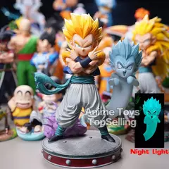 25cm/9.8in anime dragon ball z figura gotenks figura fantasma luz da noite pvc figura de ação coleção modelo brinquedos presentes