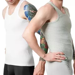 Imagem do Colete masculino de algodão puro de quatro estações, camiseta fitness esportiva juvenil, blusa casual sem mangas de meia idade, camiseta camiseta camiseta curta