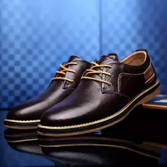 Oxfords-vestido de couro genuíno masculino, brogue, com renda para cima, sapatos casuais masculinos italianos, mocassins de marca de luxo, mocassins plus size 38-48 - comprar online