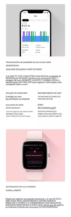 Amazfit-GTS 2 Mini Smartwatch para homens e mulheres, relógio esportivo à prova d'água, monitor de sono, display 68 + modos esportivos, presente - loja online