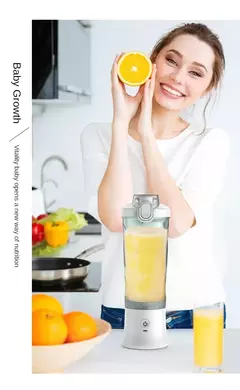 Grande capacidade portátil Juicer Cup, poderoso motor, rápido agitando misturador liquidificador, copo de mistura ao ar livre, 600ml, lâmina de 10 folhas, 4000mAh, novo - comprar online