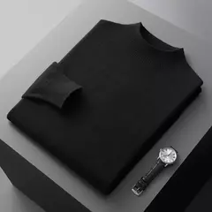 Suéter de caxemira masculino, lã pura, gola semi-alta, pulôver pronto para usar, lazer, primeira linha, novo, outono e inverno - loja online