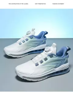 Tênis de corrida acolchoados para homens, tênis antiderrapantes, botões rotatórios, adequados para exterior, casual, conforto, alta qualidade, venda quente - loja online