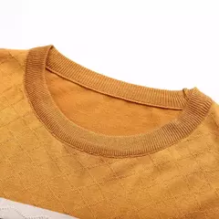 Imagem do Pulôver de malha listrada manga comprida masculino, top casual fashion, primavera e outono