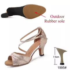 Sapatos latinos de salto alto para mulheres, sandálias douradas de verão, calçados esportivos para meninas, festa de salão ao ar livre na internet