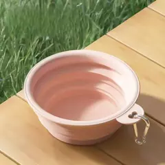 2 pçs dobrável pet silicone cão comida tigela de água acampamento ao ar livre viagem portátil dobrável suprimentos pratos com mosquetão