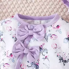 Macacão Floral do Recém-nascido com Chapéu, Bebê Menina Onesies, Conjunto de Roupas Manga Longa, Macacão Minúsculo Bonito, 1-18Meses na internet