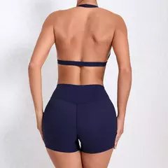 Sportswear por atacado para mulheres, sutiã esportivo e shorts outfit, roupas de ioga, kit de roupas fitness, push up treino Activewear, vermelho, 2024