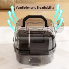 Transportador de ouriço translúcido hamsters viagem carry case grande capacidade respirável hamster habitat pequeno animal transportadora com - loja online
