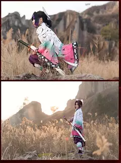 Anime demônio slayer kimetsu não yaiba kochou shinobu cosplay traje peruca conjunto quimono uniforme halloween anime trajes para adulto criança - loja online