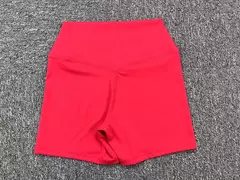 Imagem do Shorts de ginástica Push Up para mulheres, roupas de ioga, roupas fitness, roupas esportivas, workout, café, branco, vermelho, verão, 2022