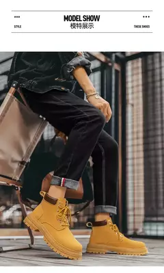 Bota de camurça vintage masculina, botas de combate com renda, sapatos de lazer quentes ao ar livre, moda outono e inverno - Wolf Magazine