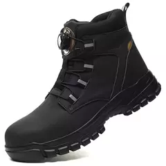 Sapatos de aço impermeável para homens, botas de trabalho, sapatos de segurança, botões rotativos, botas masculinas, sapatos protetores à prova de perfuração, tamanho grande, 48 - comprar online